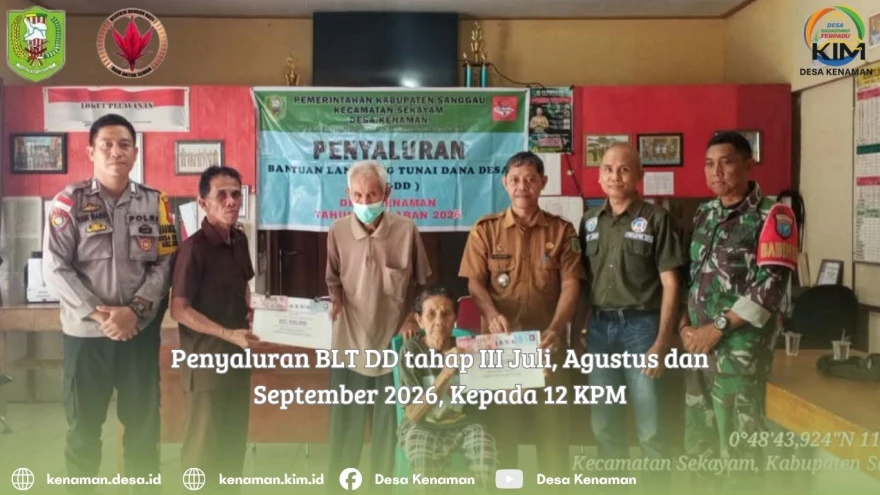 Penyaluran BLT DD tahap III, Juli, Agustus dan September 2026, Kepada 12 KPM