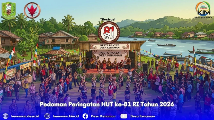 Informasi pedoman peringatan HUT ke-81 RI tahun 2026 untuk warga Desa Kenaman berdasarkan edaran resmi Mensesneg.